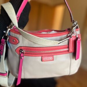 Coach daisy spectator sand multicolor leather crossbody bag purse